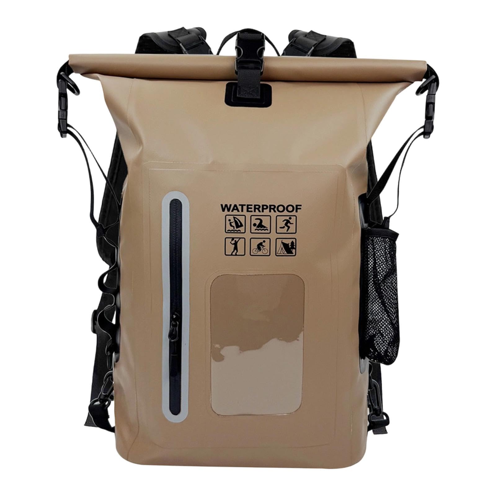 LOVIVER Borsa Impermeabile da 25 Litri, Custodia Resistente all'Usura, Zaino Impermeabile Multifunzionale per Kayak da Vela.