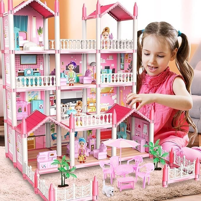 Image of Barbiieee 14-Room Luxury Doll House Playset with Furniture for Kids 6+