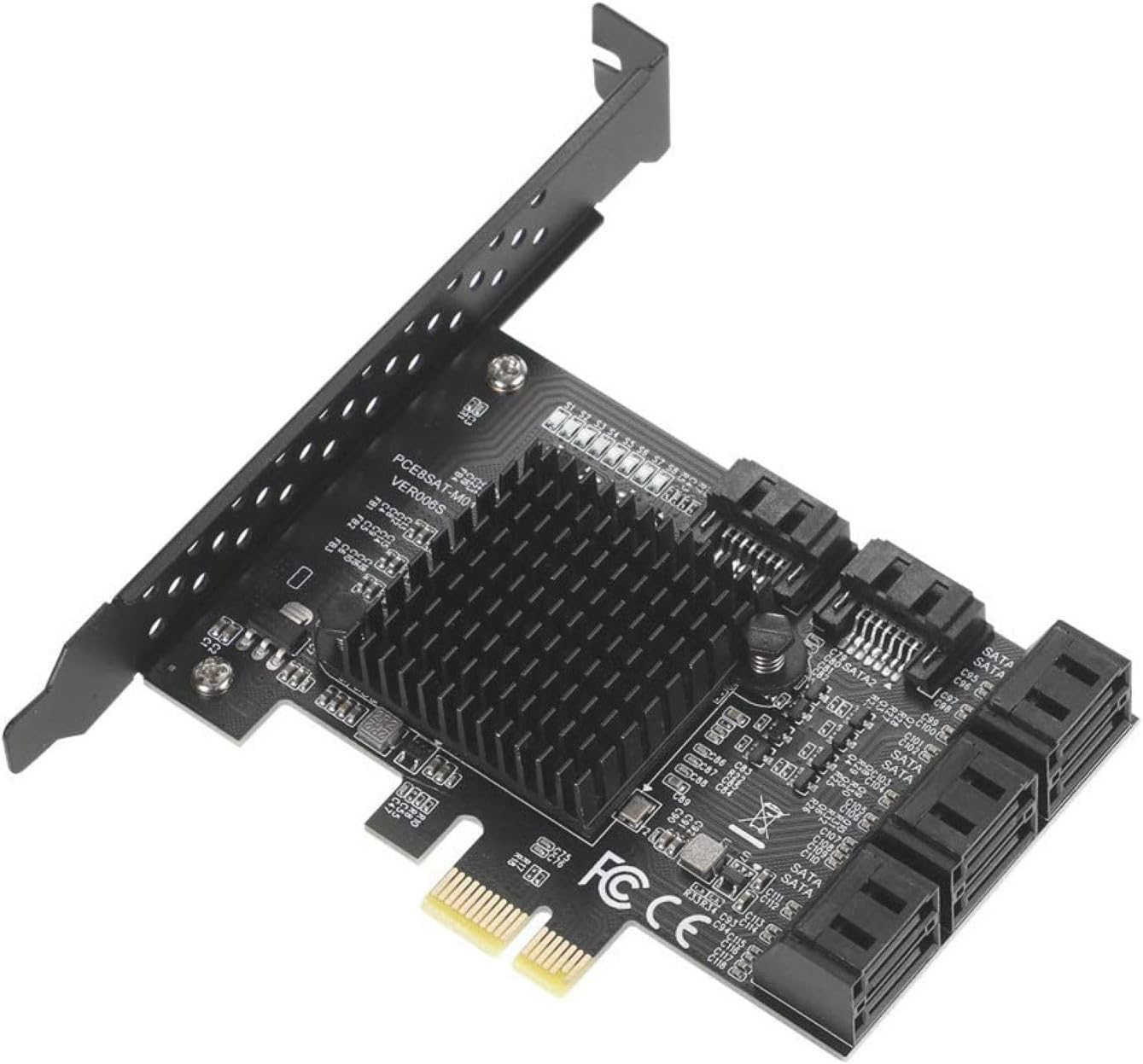 Express Expansion Card, 8 Port SATA 3.0 PCI Express Expansion Card PCI-E Controller 6G Adapter for HDD Accessory