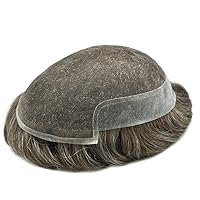 Vista 65 de Toupee - Sistema de cabello humano no quirúrgico para hombres Toupee indetectable de encaje para hombres, extensiones de cabello gris 100% cabello