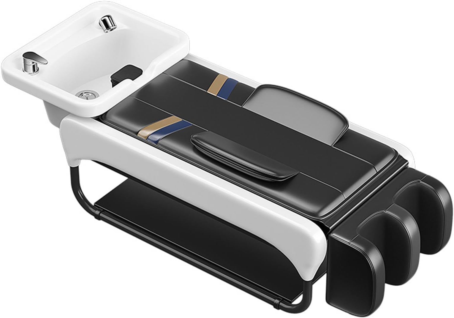 Hair Salon Shampoo Bed with Full Body Automatic Flushing, Massage Function & PU Headrest, Multifunctional Barber Shop Equipment