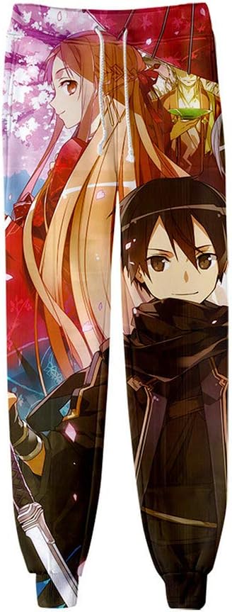 Anime Sword Art Online Trousers Pants Cosplay Gym Joggers Drawstring Sports Sweatpants