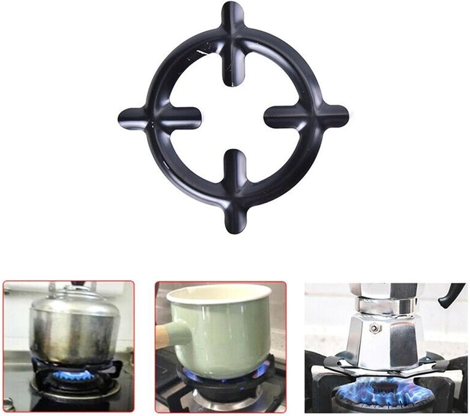 Burner Rests - Hob Stands, Thermal Protection Rings with Anti-Skid Base for Kitchen Appliances, Metal Holders for Butter Melters, Saucepans and Domestic Cooktops and Home Food Preparation