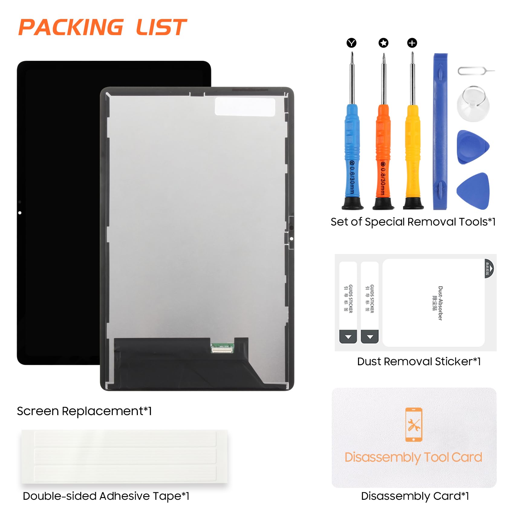Pantalla LCD para Lenovo Tab M11 LCD para Lenovo Tab M11 TB330FU de 11 pulgadas, repuesto de pantalla táctil con kit de reparación, color negro sin marco