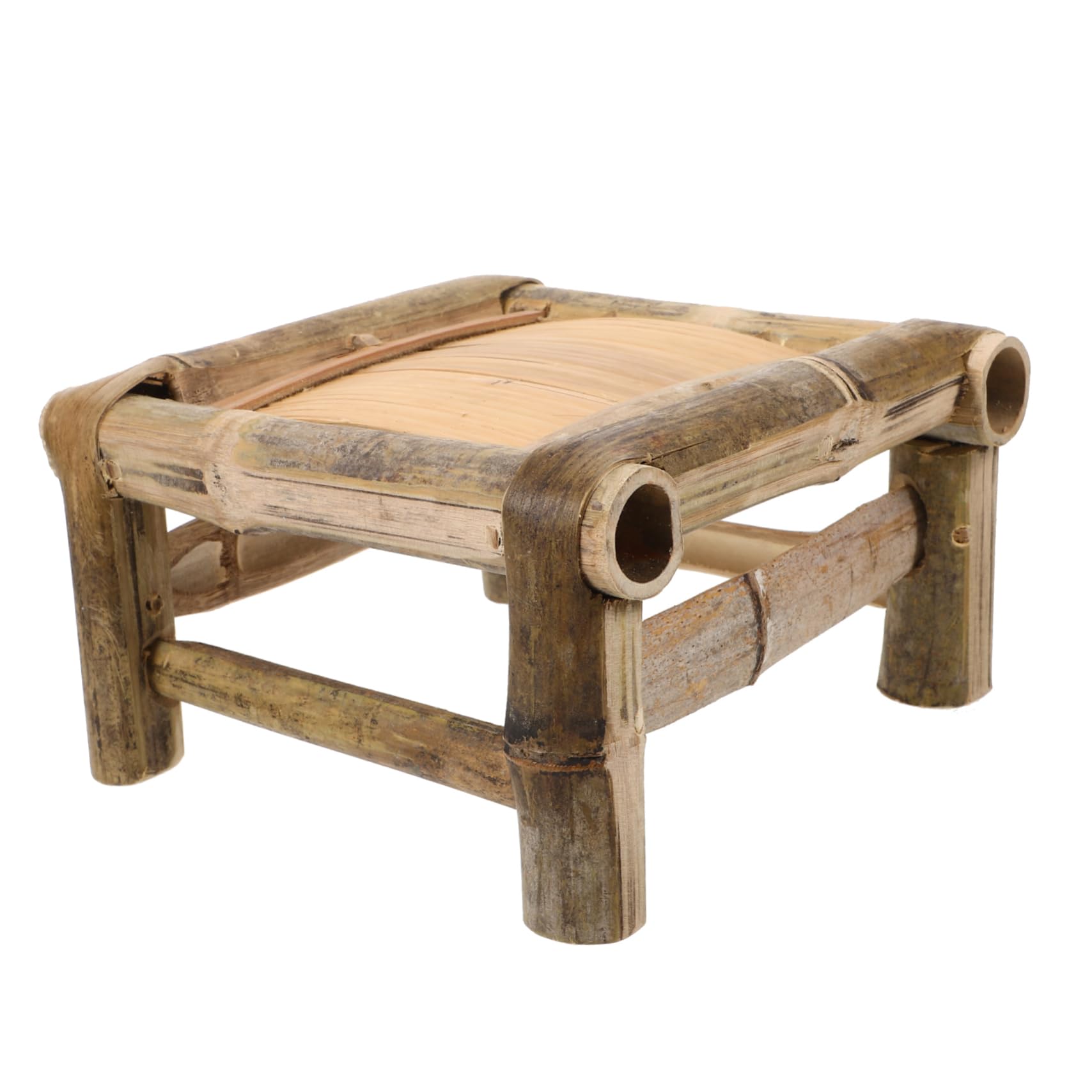 Tabouret garçon et filles bambou tressé mini petit tabouret chambre salle de bain