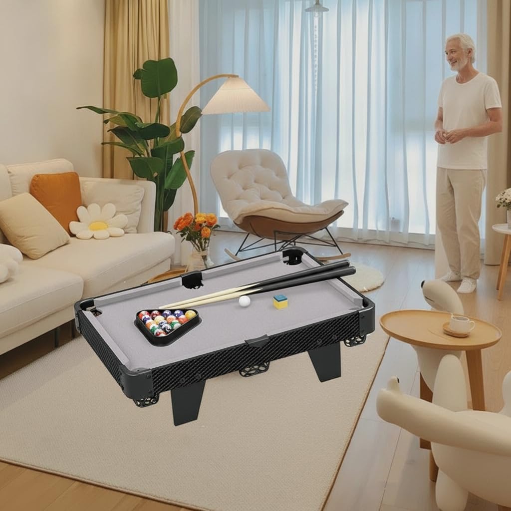 Mesa Billar compacta para niños, Juego Billar Infantil portátil – Mini Billar para diversión en casa