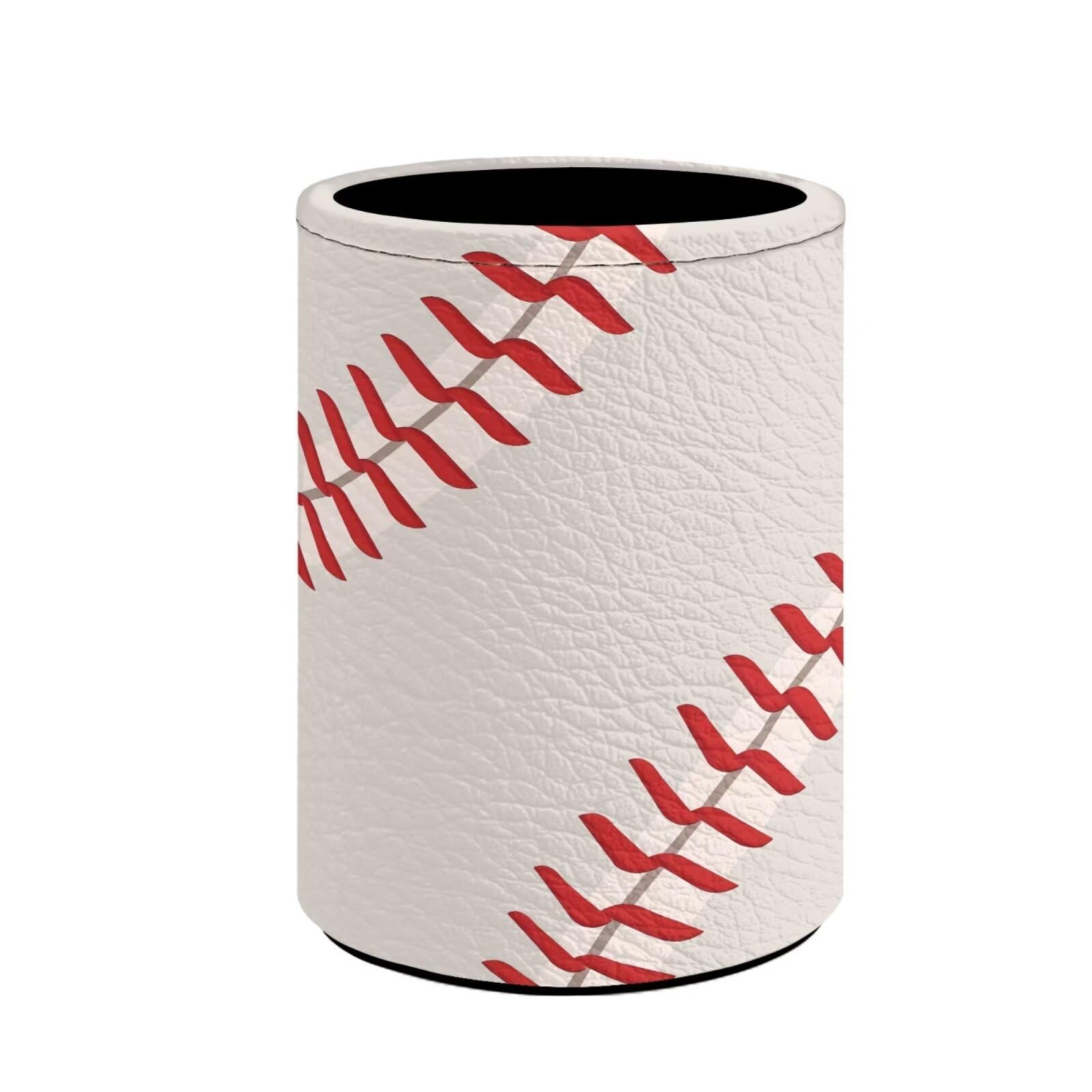 BIGCARJOB Baseball Pen Holder Pencil Organizer Cute Pencil Cup Desk Decor 3D Golf Soccer Pencil Holder for Desk Makeup Brush Holder PU Leather Office Supplies for Home Classroom School