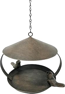 Dehner Natura Premium Wildvogel Futterspender Sahara, Futterstation / Tränke für Wildvögel, Futterstelle wetterfest / hängend, inkl. Aufhängevorrichtung, Ø 19 cm, Höhe 16 cm, Metall, schwarz product image