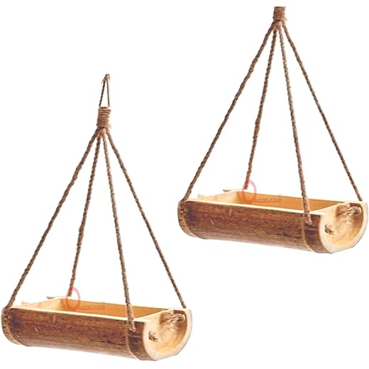 LIVEONCE Bamboo Open Feeder Set of 2