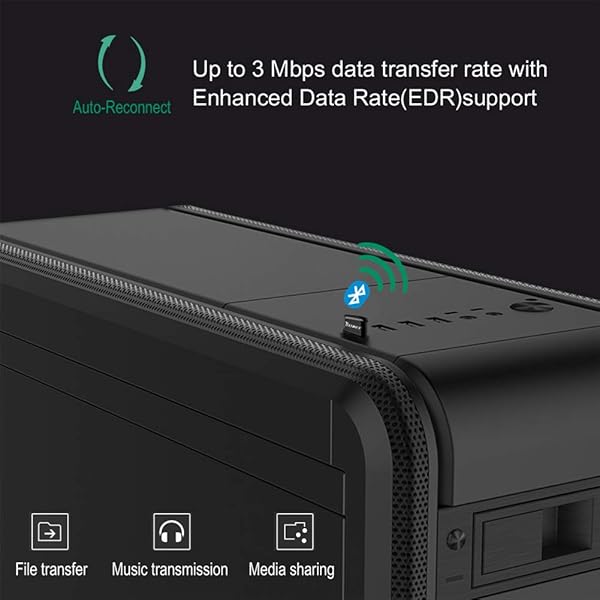 Bluetooth USB 4 0 EDR per PC Techkey Adattatore Bluetooth Chiavetta Bluetooth per PC Laptop Desktop Cuffia Altoparlante Cuffia Mouse ecc Compatibile con Windows 1087XP
