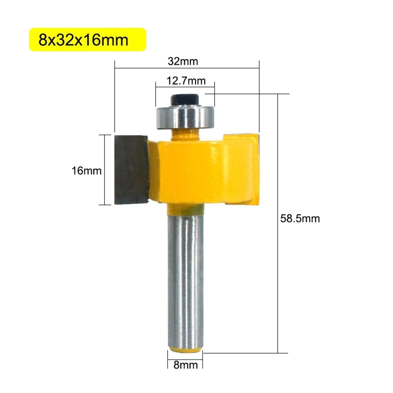 Punte del Router 5Pcs 8 Millimetri Shank Cave a T Fresa con Cuscinetto Legno scanalare Fresa T-Tipo Potente Strumento di carpenteria in Legno