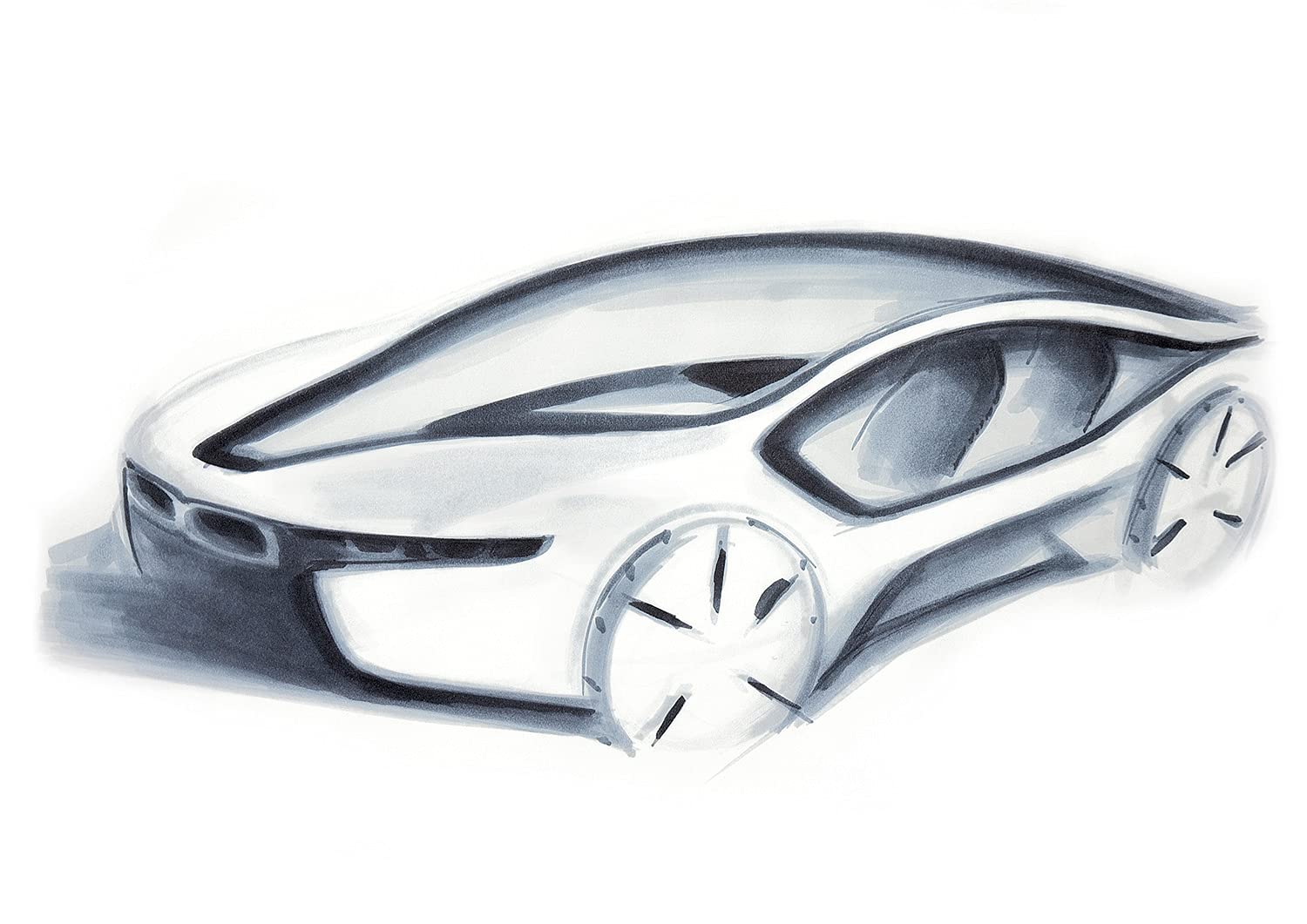 COPIC Classic Marker Set Industrial Design with 5 Grey Tones, Professional Alcohol Based Layout Markers with Medium Width and Fine Tip