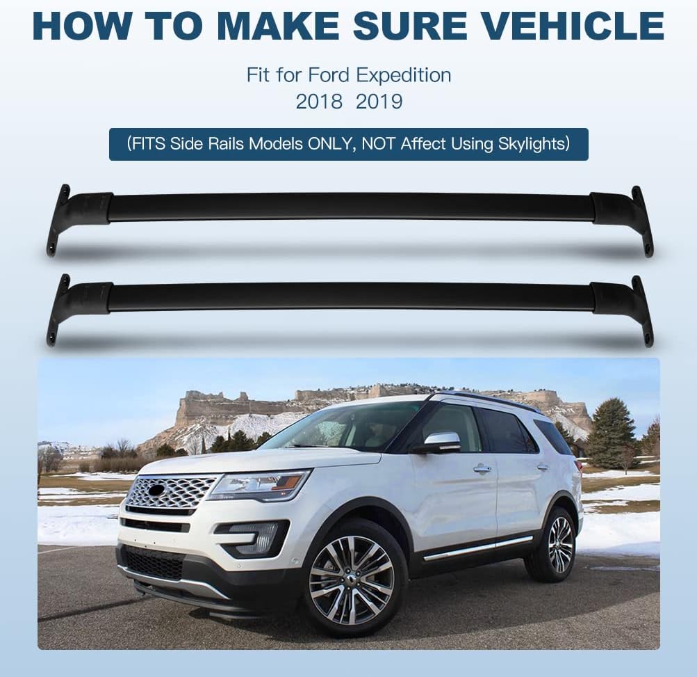 ECCPP Roof Rack Crossbars fit for Ford Expedition 2018-2019 Rooftop Luggage Canoe Kayak Carrier Rack - Fits Side Rails Models ONLY