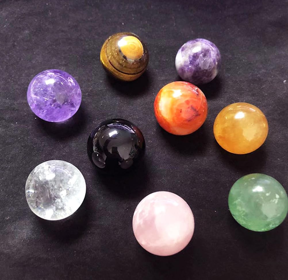 60mm Crystal Sphere Gemstone Ball Sculpture Figurine with Wooden Stand for Divination Home Decoration Multi Style Polished Crystal Ball,Lceland Spar