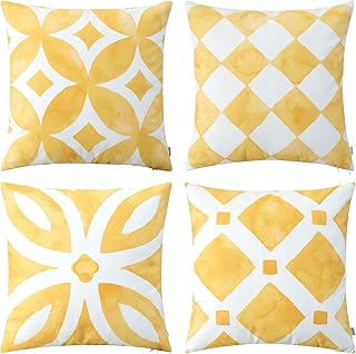 HWY 50 Yellow Decorative Throw Pillow Covers Set 18x18 inch  for Couch Sofa Livi - Compare price