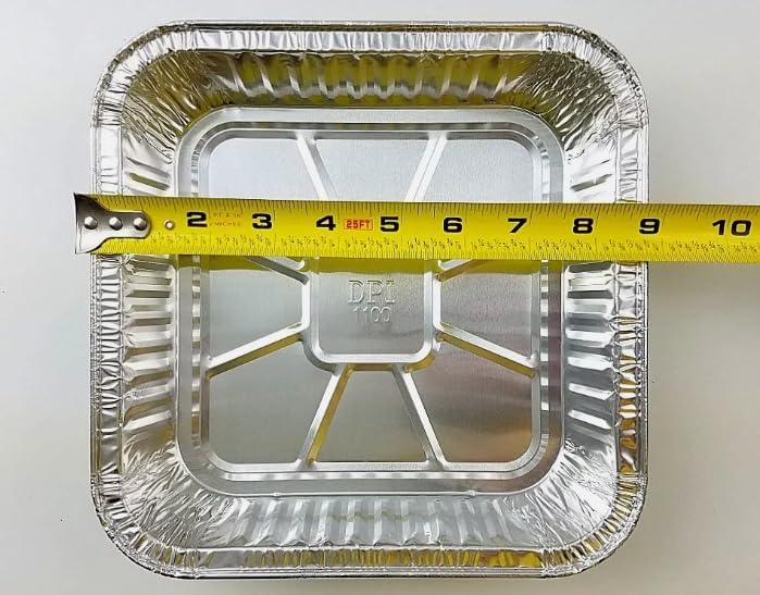 PROPAC & SEAL Square Aluminum Foil Cake Pan w/Dome Lid - Disposable Pans PACK OF (25)