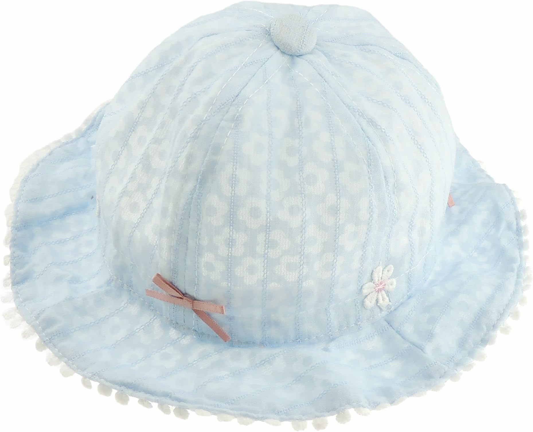 Glamour GirlzBaby Girls Daisy Print Bow Trim Bucket Sun Cap Hat 0-6 Months