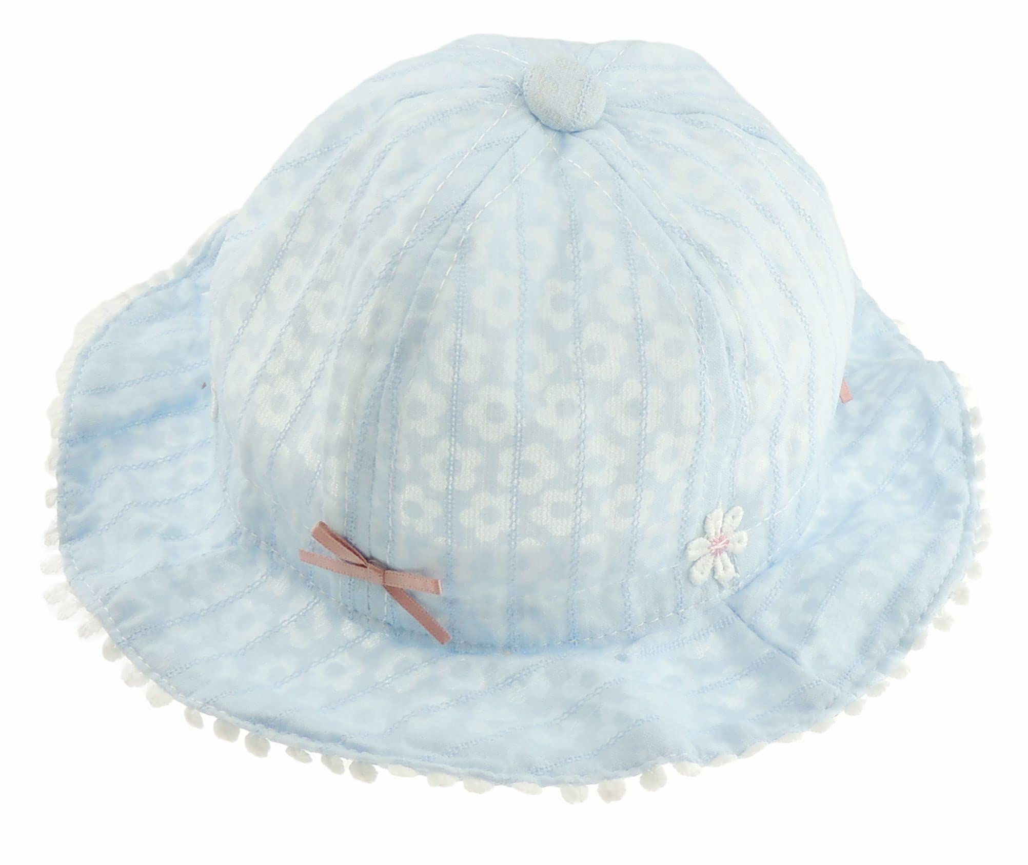 Glamour GirlzBaby Girls Daisy Print Bow Trim Bucket Sun Cap Hat 0-6 Months