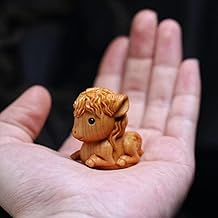 2026 Zodiac Figurine, Compact, Noon, Horse, Horse, Carving, Wood, New Year Decoration, Good Luck (A)