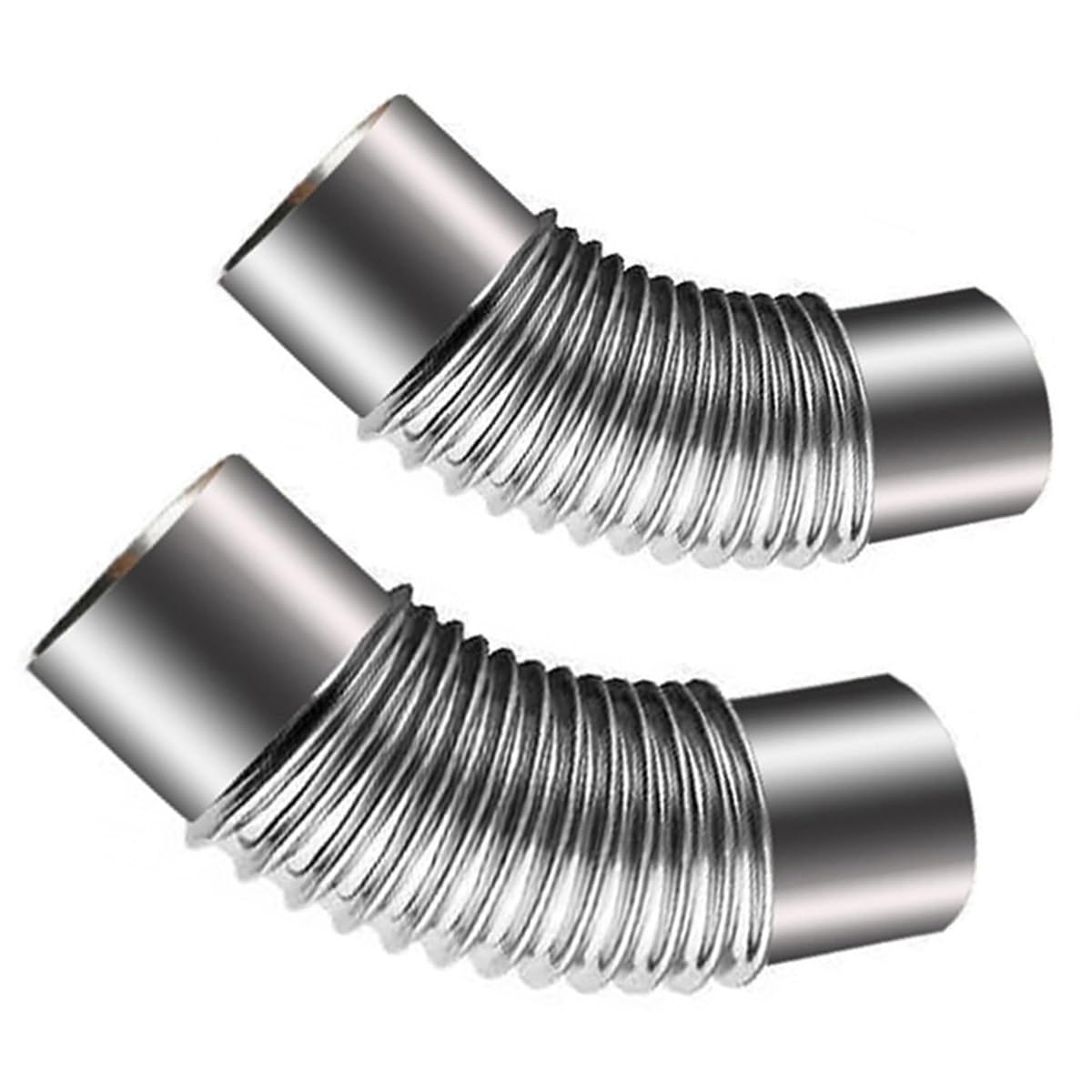 Codo de 45° para Estufa, 2 Unidades de 50-120 mm, Adaptador de Acero Inoxidable para Chimenea, Tubo de Escape para Calentador de Agua (90 mm)
