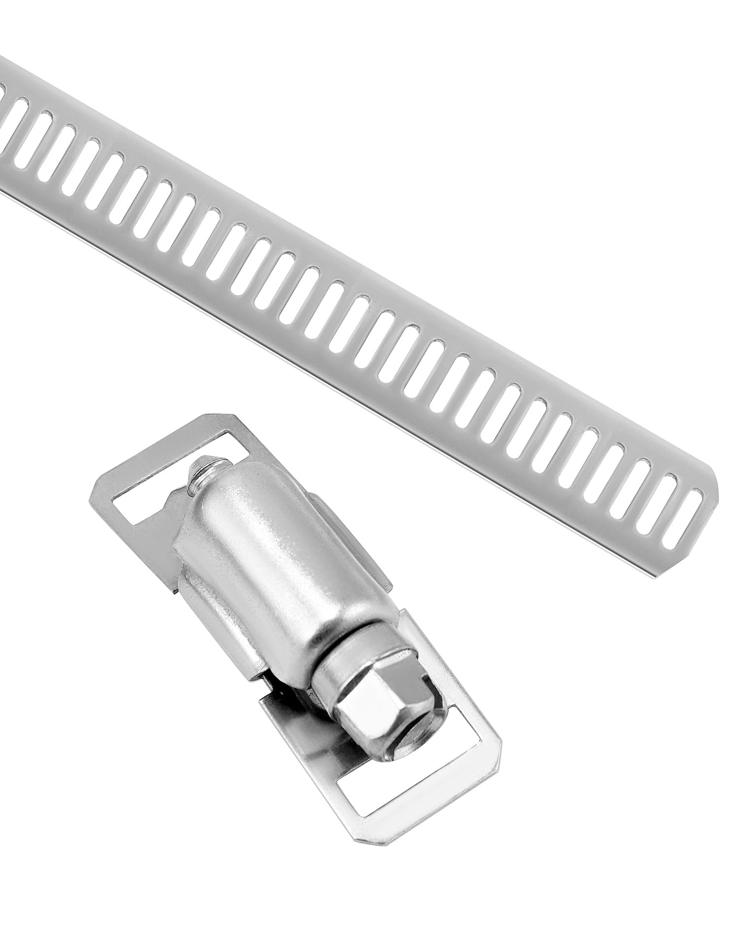 QWORK® 304 Stainless Steel Clips, Hoses Clamps 5m/16.4ft with 12 Fasteners for Tube and Fuel Line Pipe, Air Ducting - Image 3