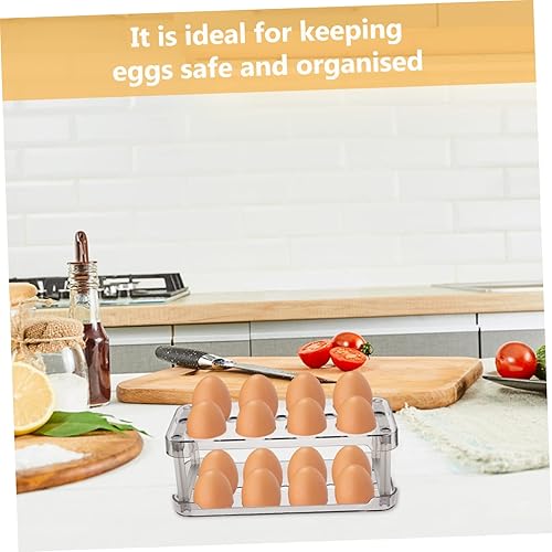 Miniatura 6 de Bandeja de cartón para huevos con tapa, contenedores para huevos para refrigerador, soporte para huevos, contenedor transparente con tapa,