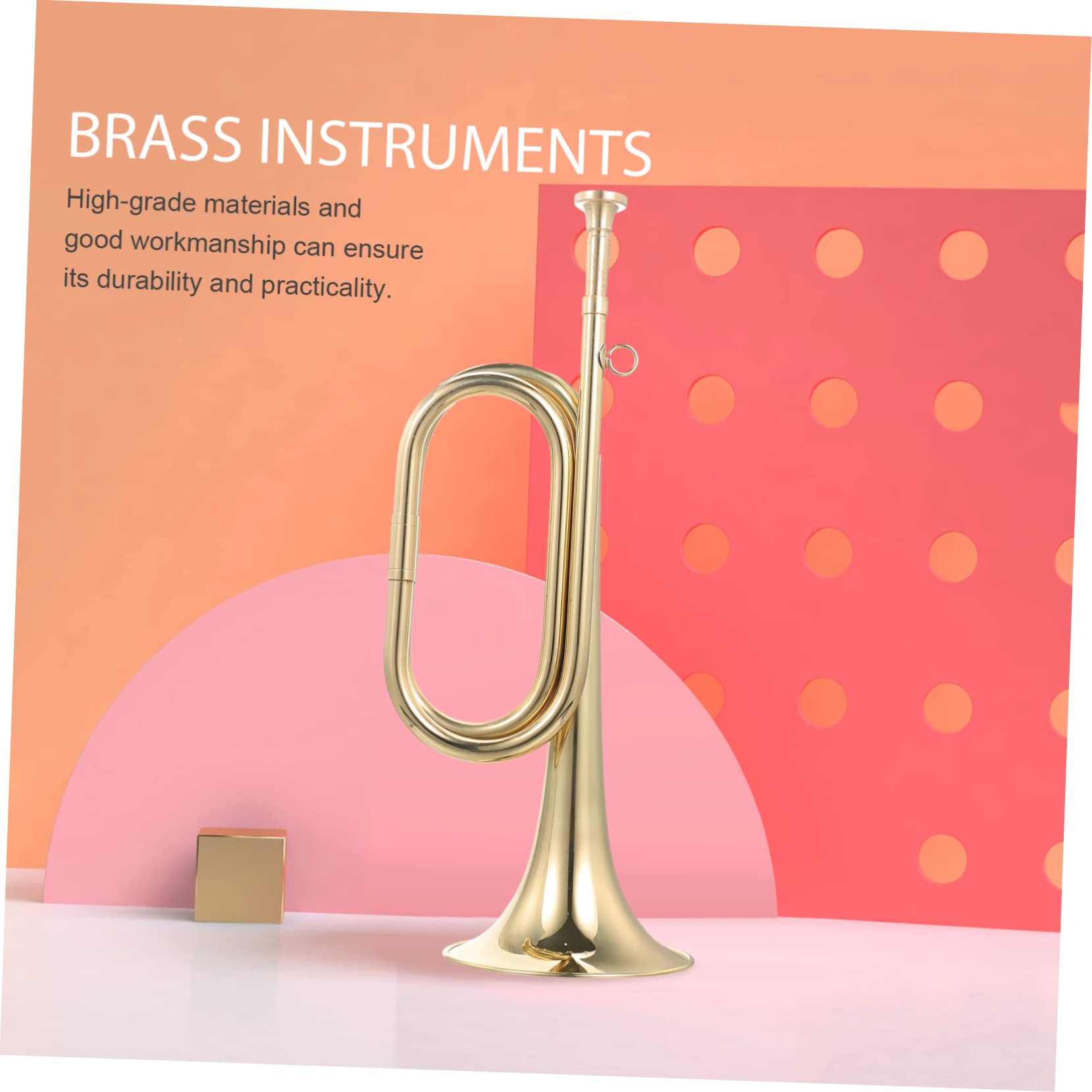 Yardwe Tromba Militare in Rame Color Oro Facile da Trasportare Suono Naturale e Leggero per Orchestre e Bande Scolastiche