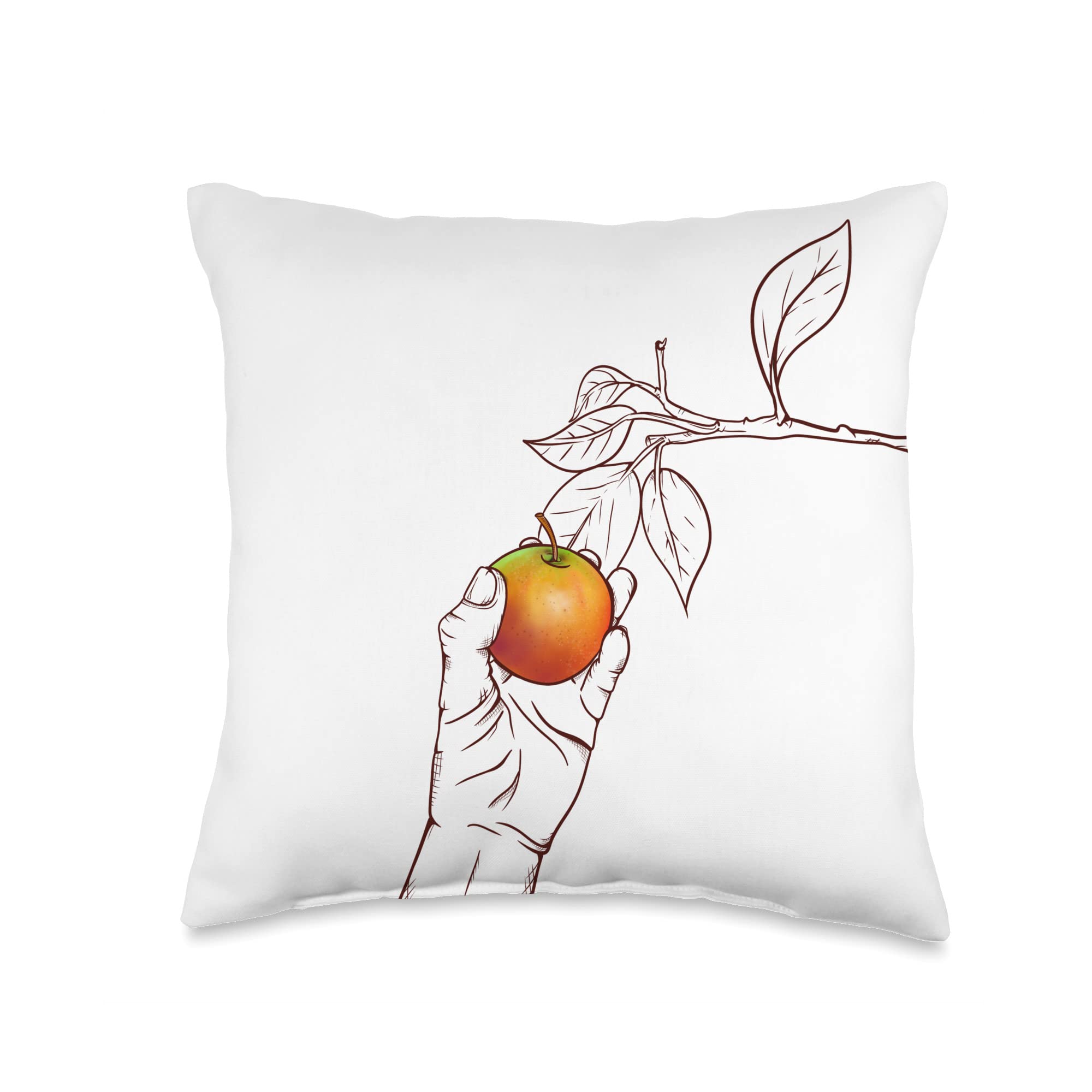 Penguins by mailboxdisco Picking Apples Throw Pillow, 16x16, Multicolor