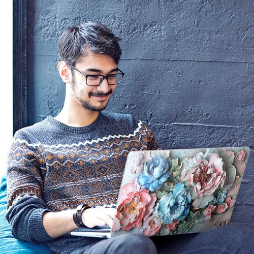 Image of Galaxsia Floral D15 Full Body Vinyl Laptop Skin /Sticker /Cover Upto 15.6 Inches Laptops Laminated-Removable-HD Quality Compatible for Hp-Dell-Sony-Lenovo-Asus etc.(15x10 Inches)