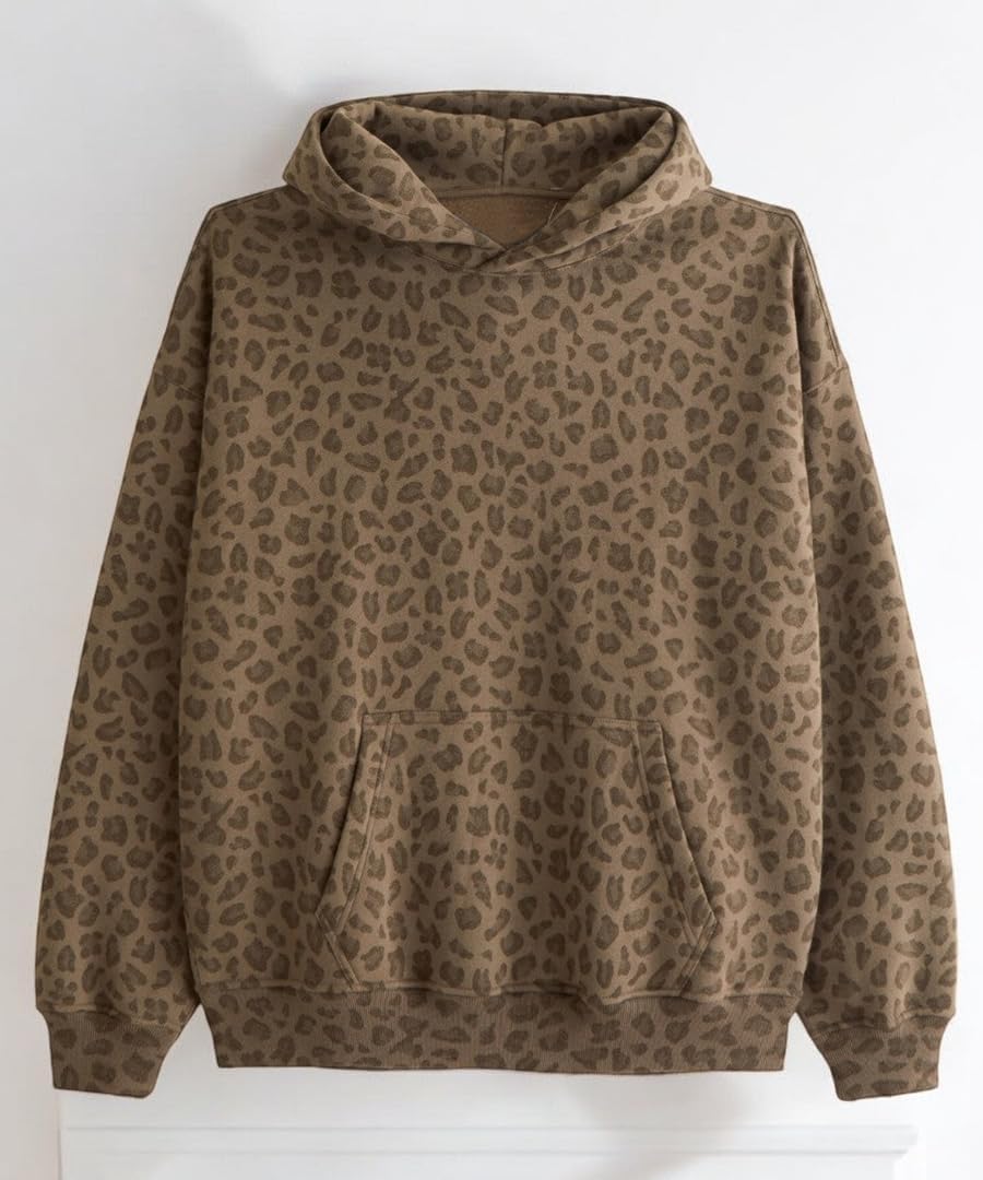 Leopard Print Hoodies for Women Oversized Cheetah Printed Hooded Pullover 2000s Y2K Hoodie Sweatshirt 90s Streetwear - Image 6
