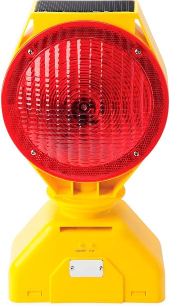 Tapco Individual Solar LED Barricade Light, Red, 3-Way On/Off Switch