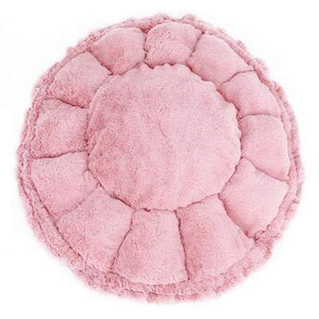 Cama y alfombrilla para perros pequeños para perros y gatos rosa redondo PTW05 (M)