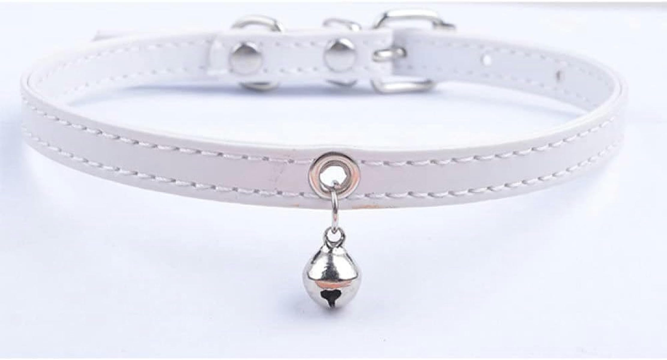Collier réglable pour petits chiens et clochette pour chats de petite taille violet XS