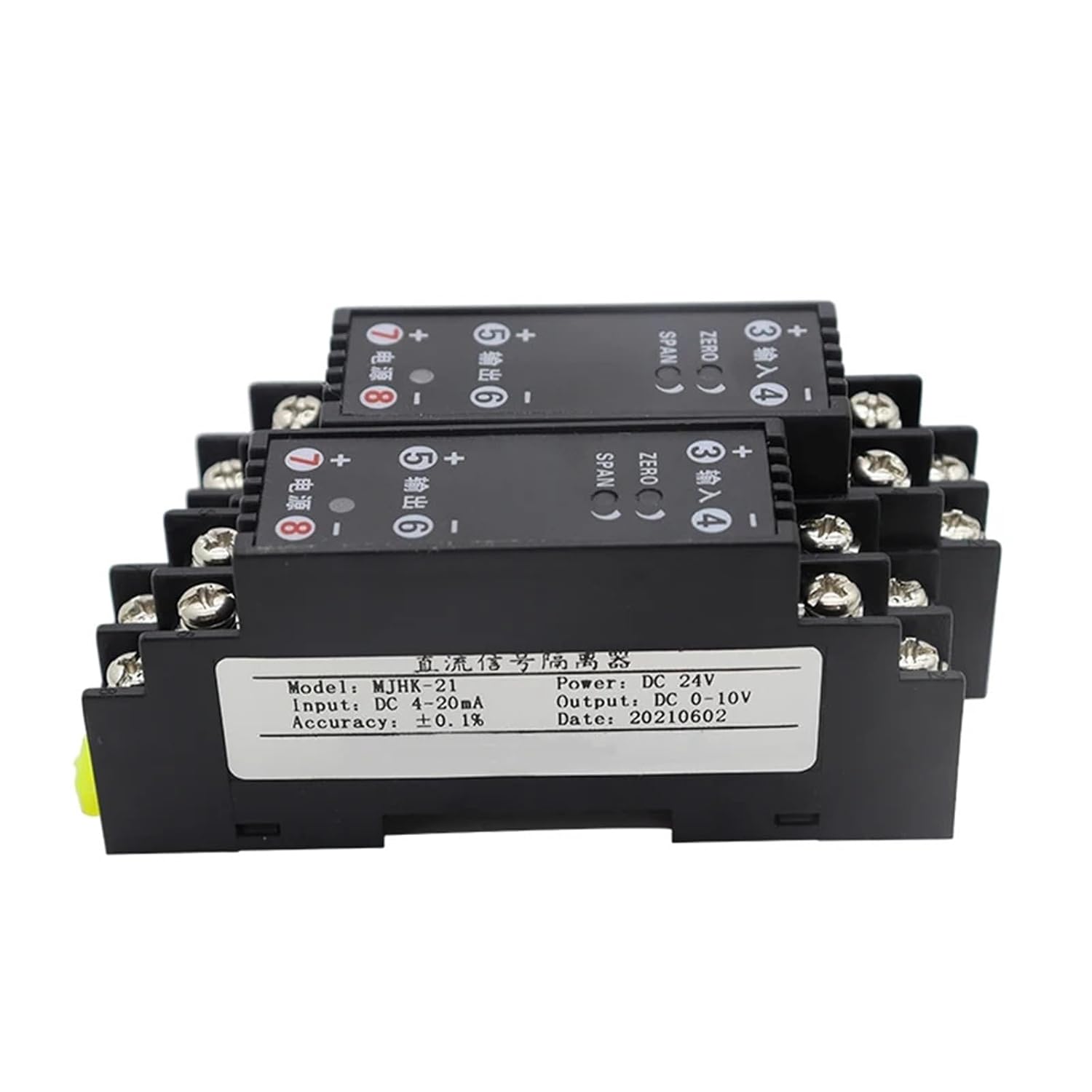 DC Current and Voltage Transmitter Signal Isolator 4-20mA to 0-10V 5V Analog 1Pcs(0-5V to 4-20mA)