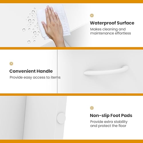 Miniatura 5 de Giantex Escritorio para computadora con almacenamiento, moderna mesa para computadora portátil con estante ajustable de 5 posiciones, cajón y