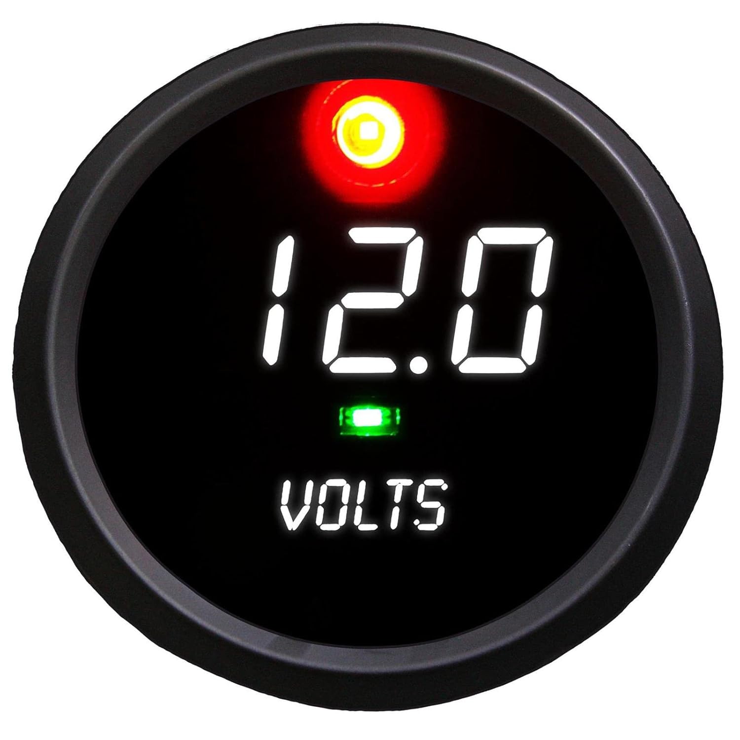 LED Digital Voltmeter 2 5/8" 7.0 to 25.5 Volts (Includes- 2 programmaable Alarms, Activation Switch) Black Bezel
