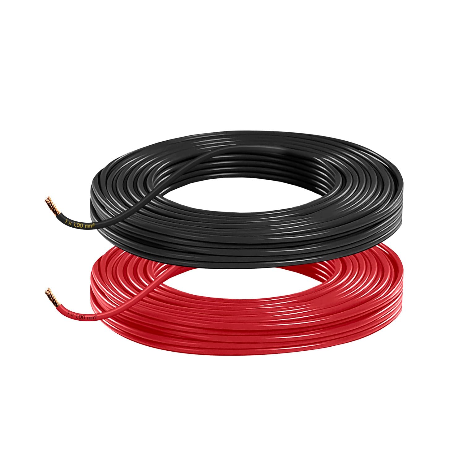 Auprotec Câble Automobile FLRY-B Rouge Et Noir – 1,5 Mm² – 50 M – Anneau De Qualité Premium Pour Voiture, Moto, Camion, Bateau