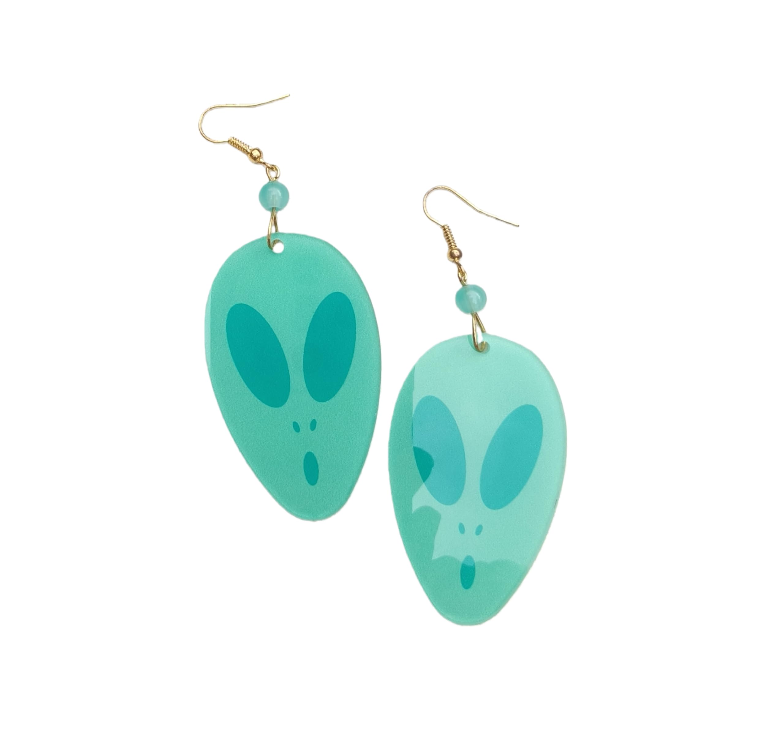 Anime Dan Da Dan Momo Ayase Cosplay Earring Green Earstuds Earclips Gift for Women Jewelry Accessories Prop