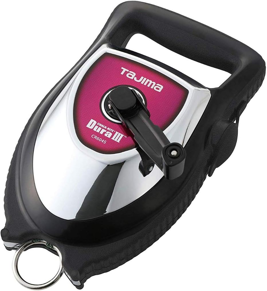 TAJIMA Chalk Line - Chalk-Rite Dura III Chalk Box with 150ft Extreme Bold 2.8 mm Snap Line & Integrated Handle Release - CR604S