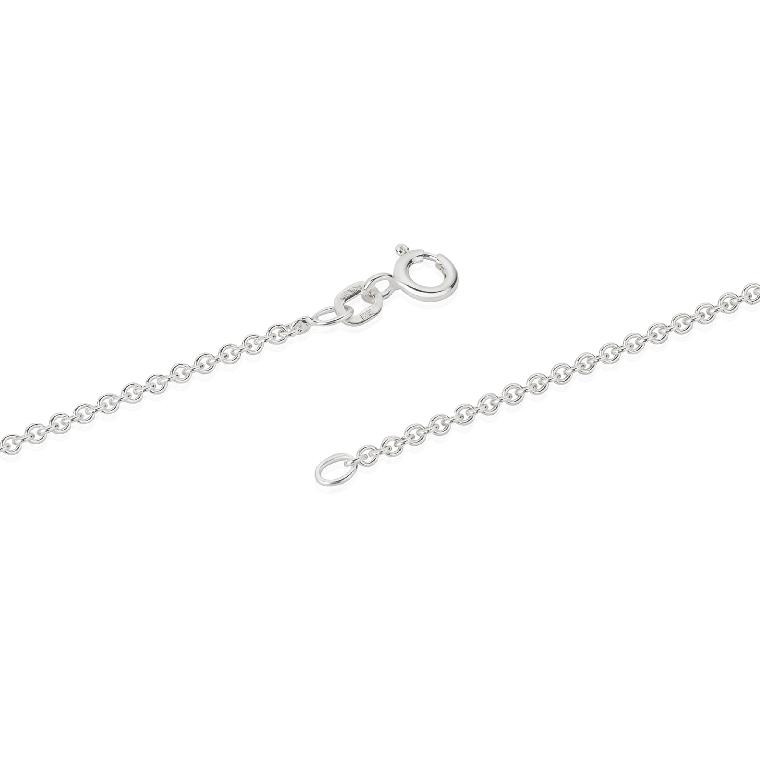 NKlaus Cadena redonda de malla forzada de plata de ley 925, collar macizo de 2,00 mm de ancho