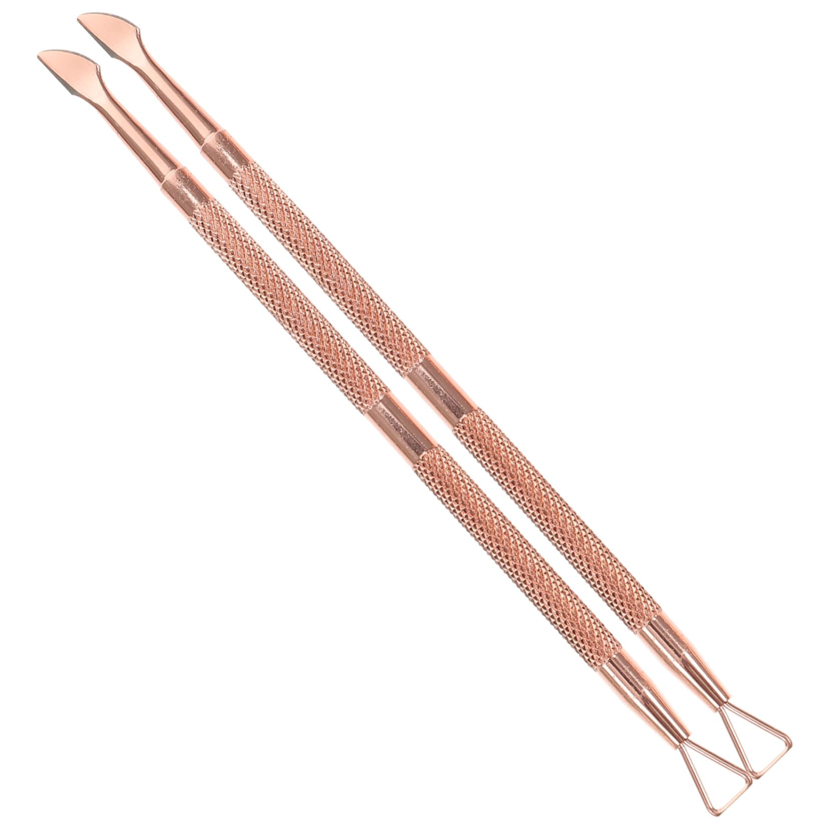 Gogogmee Nail Art Tool Steel Push Cuticle Pusher Rose Gold Grip Cuticle Pusher Set Nail Scraper for Gel Polish