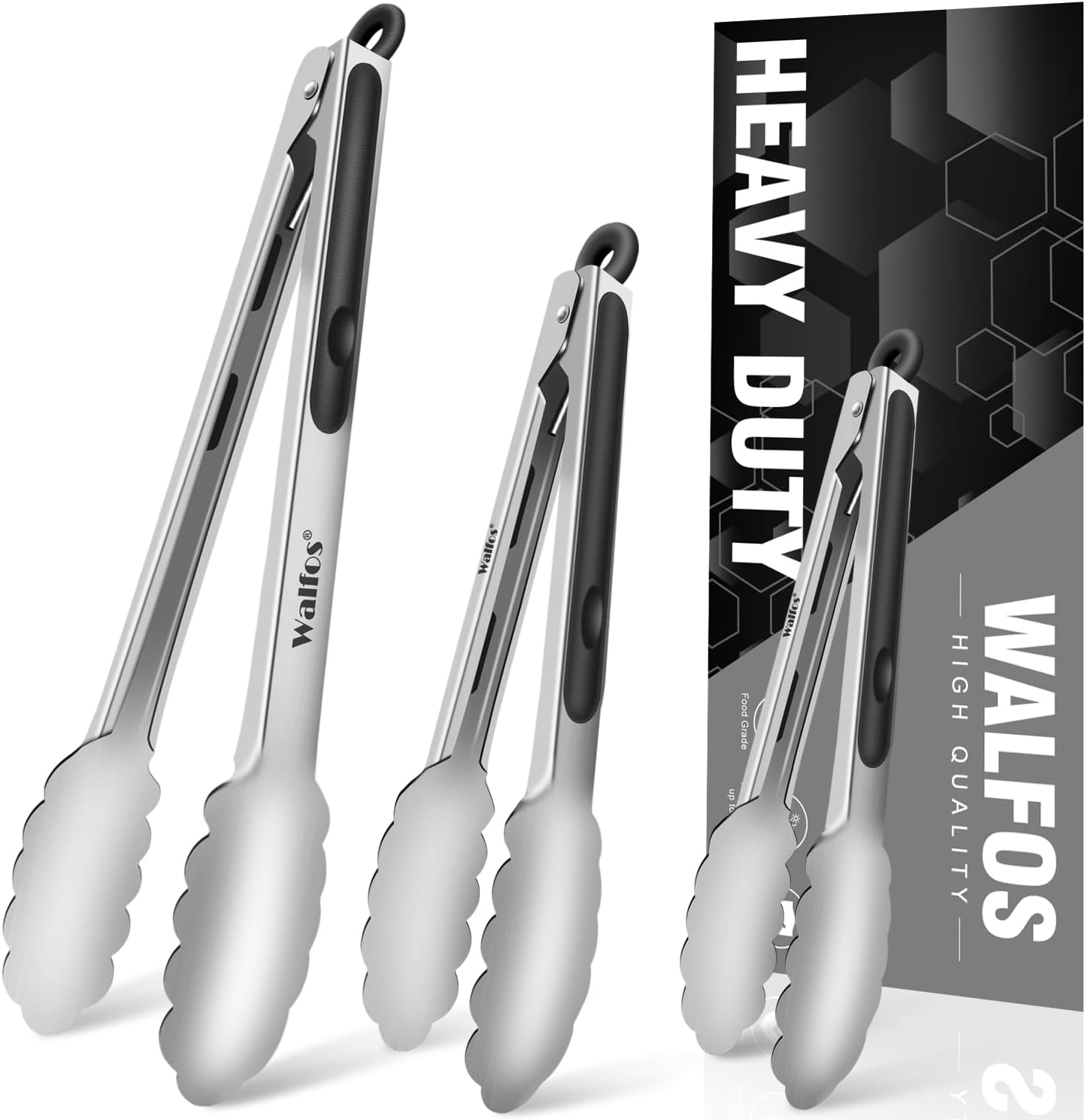 Food Grade Stainless Steel Kitchen Tongs for Cooking,BBQ – 7 ,9 and 12 Inch,Set of 3 Heavy Duty Locking Metal Food Tongs Non-Slip Grip Food Grade Stainless Steel Kitchen Tongs for Cooking,BBQ – 7 ,9 and 12 Inch,Set of 3 Heavy Duty Locking Metal Food Tongs Non-Slip Grip