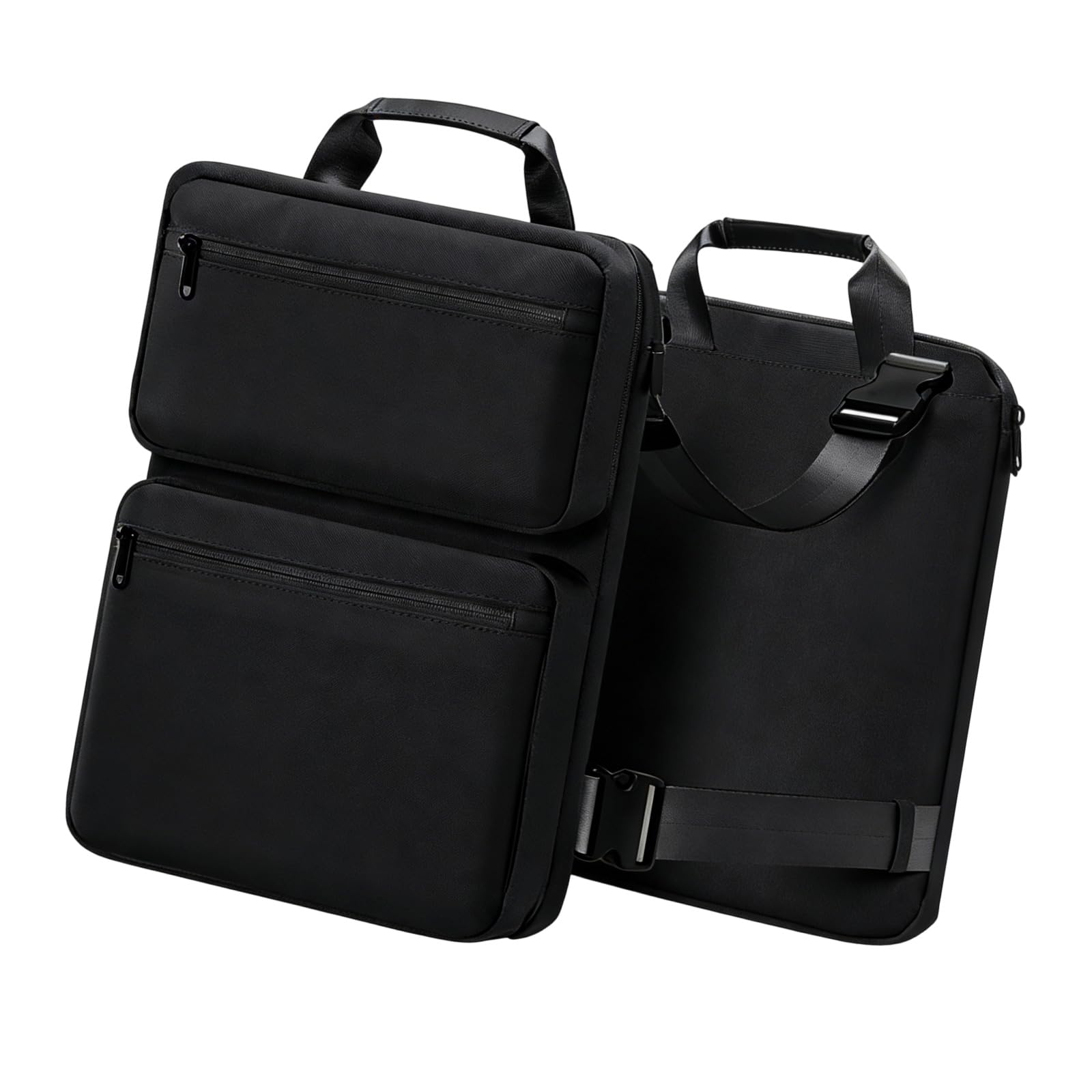 Borsa per computer espandibile a scomparti multipli con protezioni antiurto in tessuto Comoda maniglia Soluzione archiviazione da viaggio Custodia per laptop antiurto