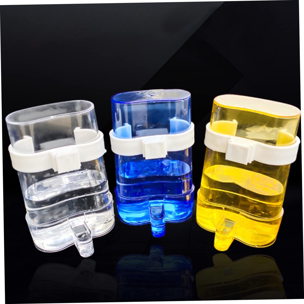 HEMOTON Alimentatore Automatico per Pappagalli in Plastica Blu da Interno ed Esterno, Mangiatoia 12 Pezzi per Uccelli Domestici