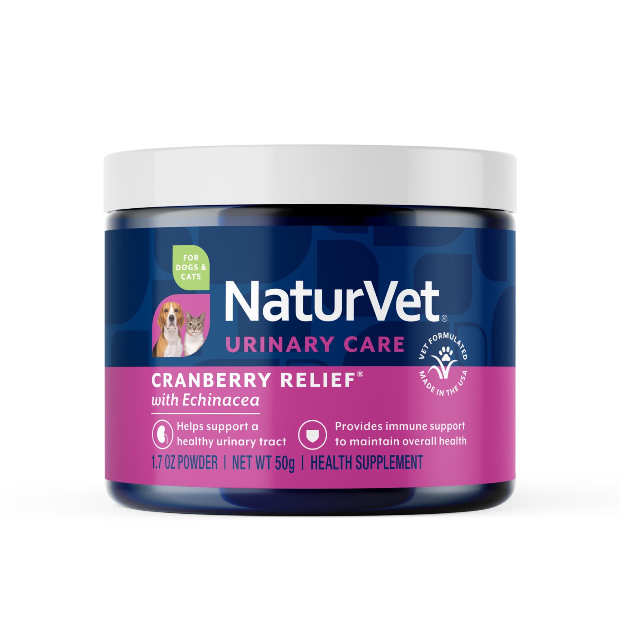 NaturVet Urinary Health Supplement Powder for Dogs and Cats,