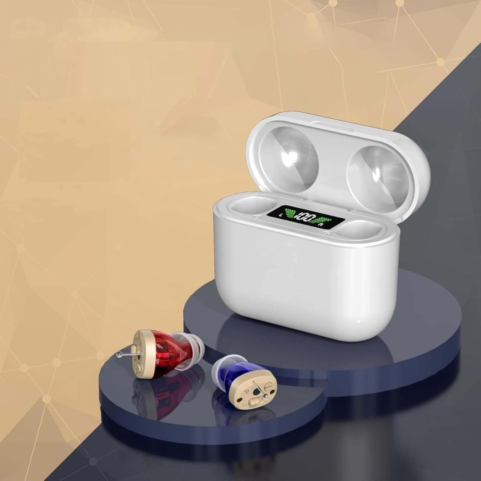 Generico - Recargable para personas mayores - Pareja personal digital (CIC) PSAP Intraauricular de sonido superior, reducción inteligente del sonido, visualización de potencia