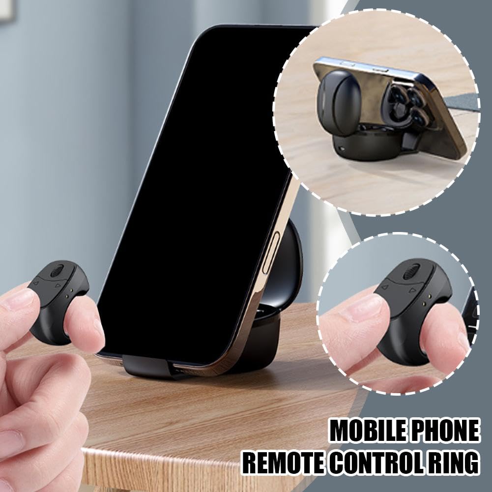 Bague de télécommande Bluetooth sans fil – Anneau de défilement et clic pour TikTok iPhone Android contrôleur vidéo télécommande caméra avec écran LED