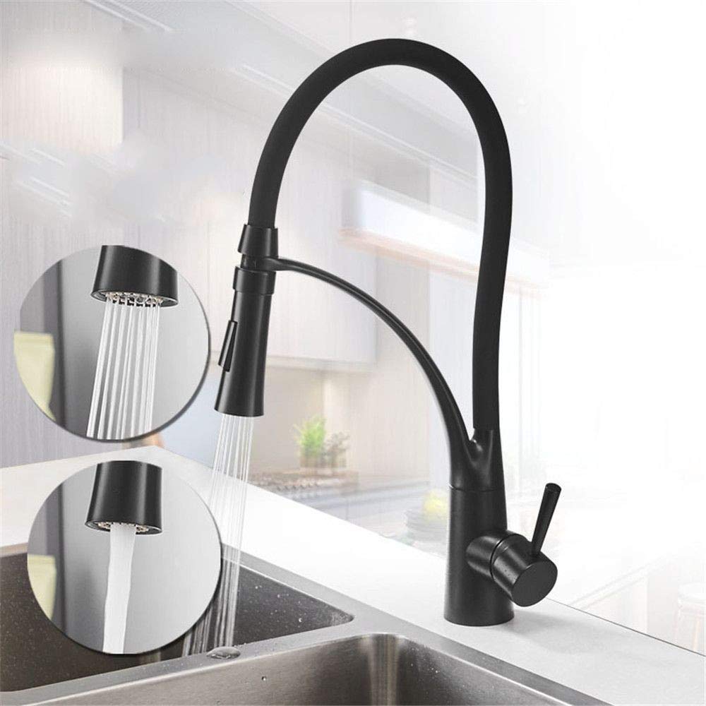 VDOQTLJT Kitchen Faucet Cold and Hot Water Mixer Copper Paint Black Rotary Sink Single Handle 01(Twelve)