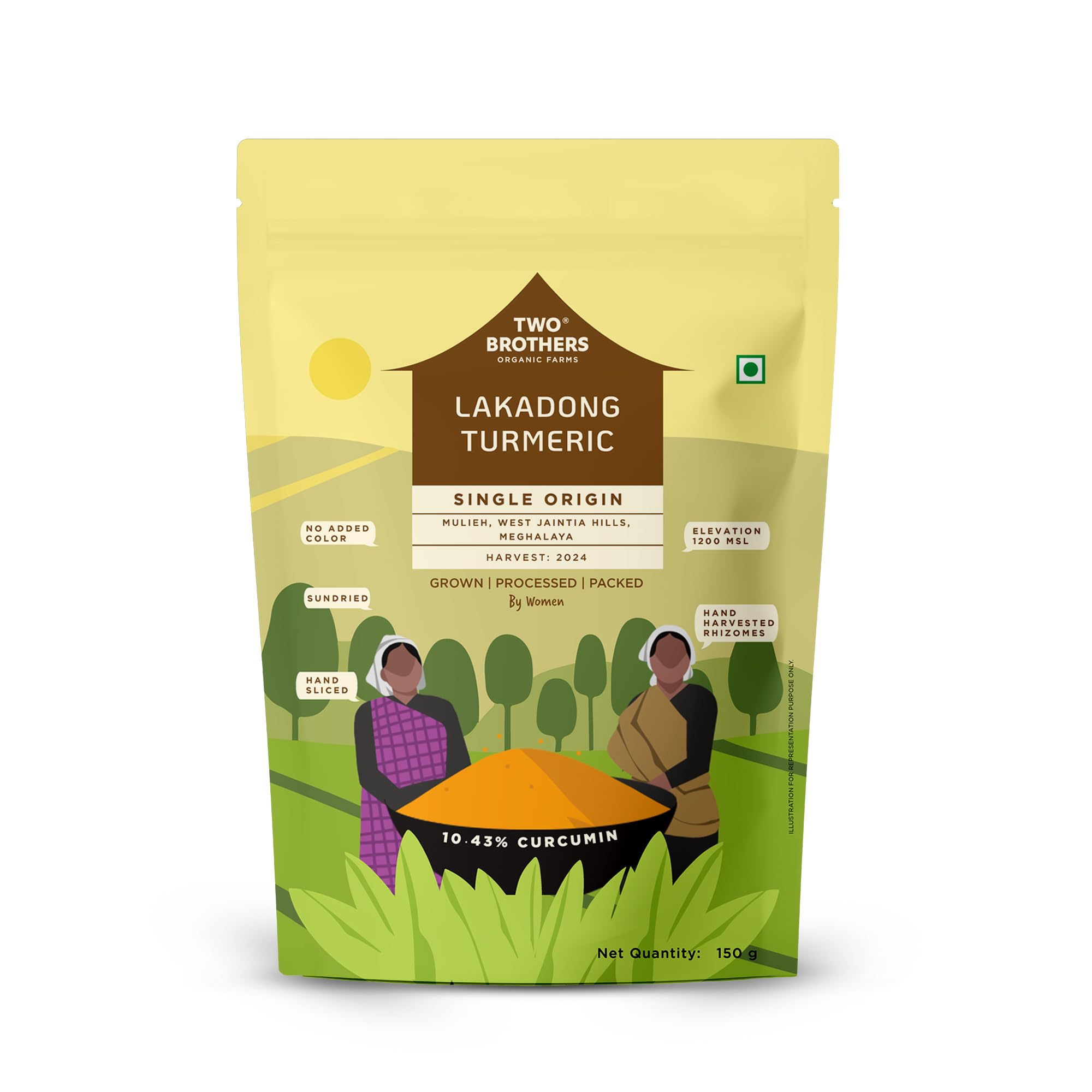 Two Brothers Organic Farms Single Origin Lakadong Turmeric Powder 150g (B0CB6S31P9) Amazon Price History, Amazon Price Tracker