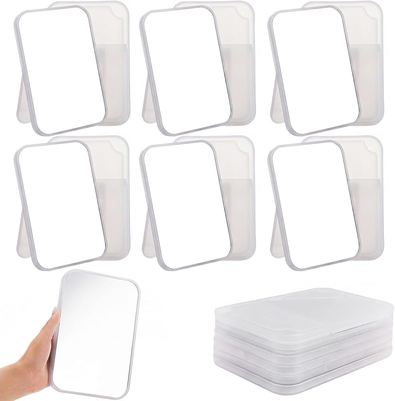 Cinnvoice Espelhos de Maquiagem de Mesa Dobráveis com Suporte, 20,07 x 13,21 cm, Transparentes, Pacote com 12